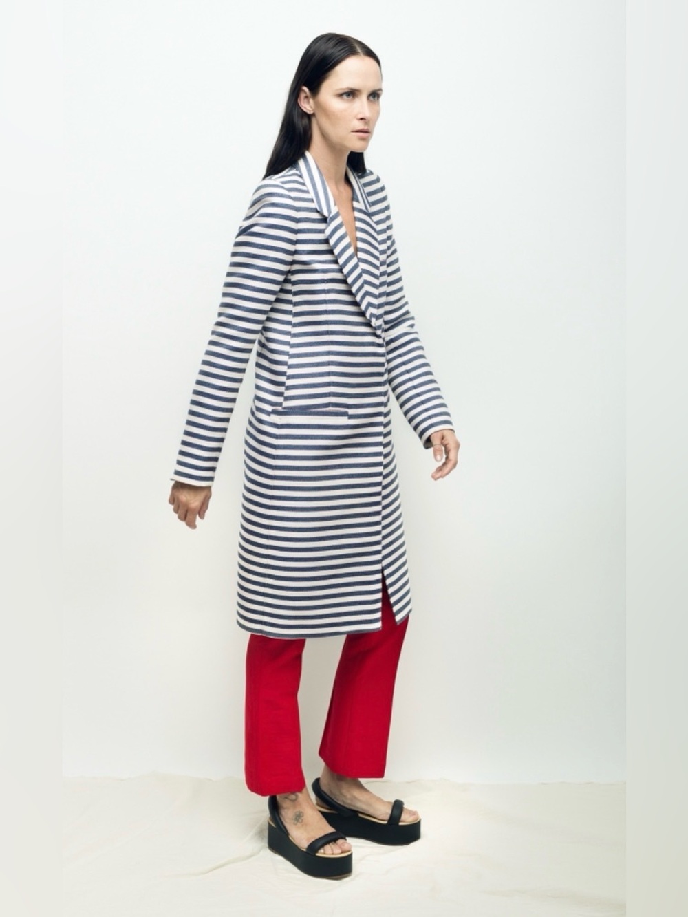Smythe Red White and Blue Striped Coat  2016 Size 8